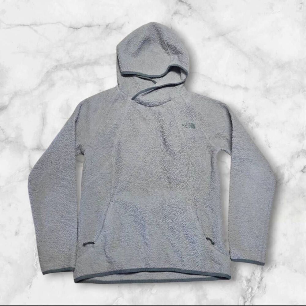 The North Face Sherpa Teal Long Sleeve Hoodie Size Medium